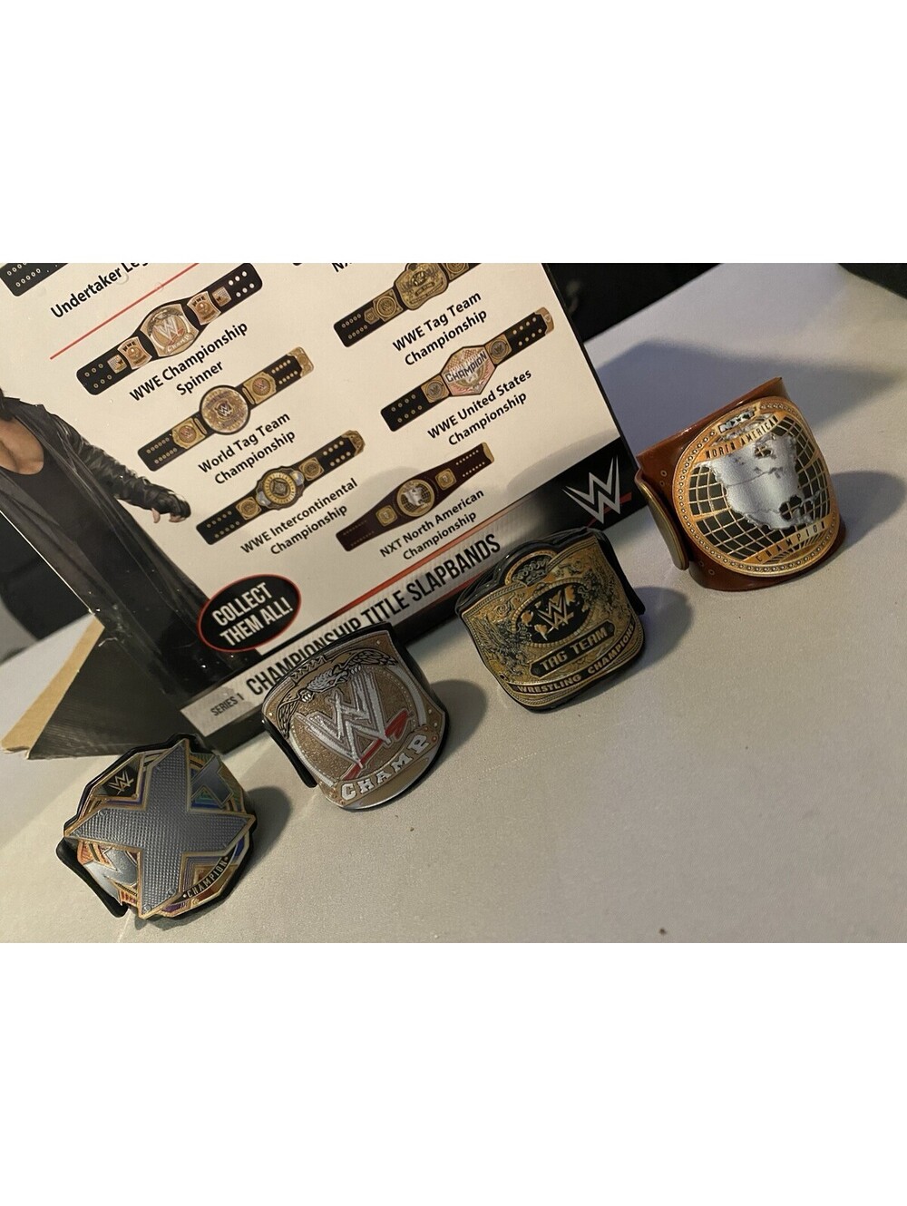 WWE Championship Title Slapband Belts Slap Bracelet Series 1 Set Of 4
